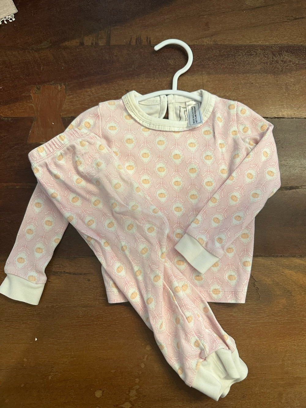 Lila and Hayes Pink Pumpkin PJs
